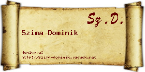 Szima Dominik névjegykártya